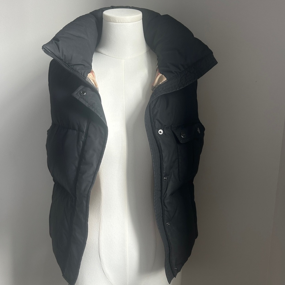 Authentic Burberry London Nova Check Down Vest Black S/M